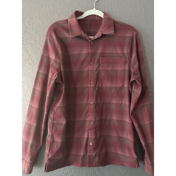 Maroon Burgundy Lululemon Button Down Long Sleeve Men’s Sz Large - Picture 2 of 7